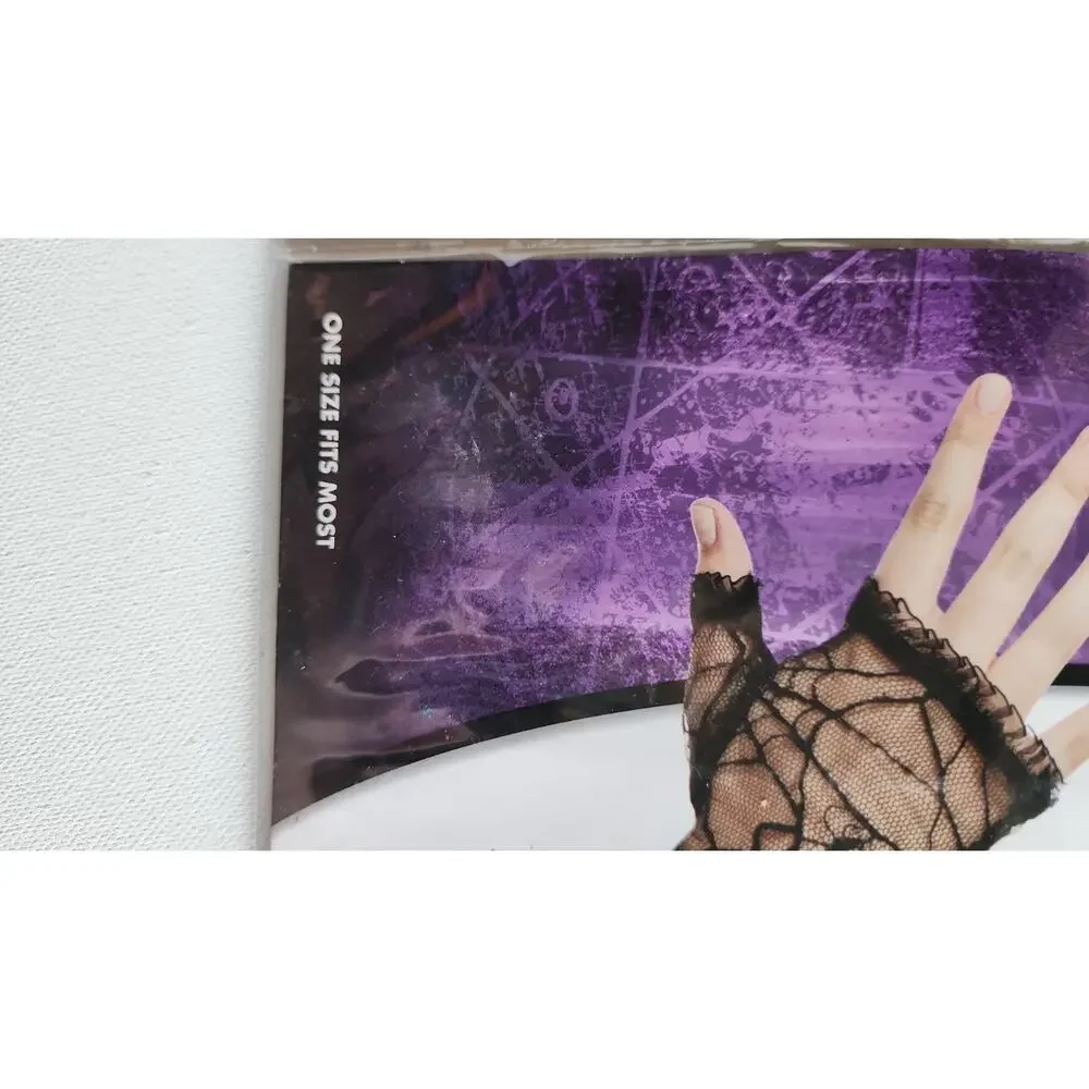 Spirit Halloween Spiderweb Lace Fingerless Gloves Black Gothic Costume OSFM - Picture 8 of 13